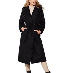 Norwegian Wool City Down Wrap Coat Women's Size S Black
